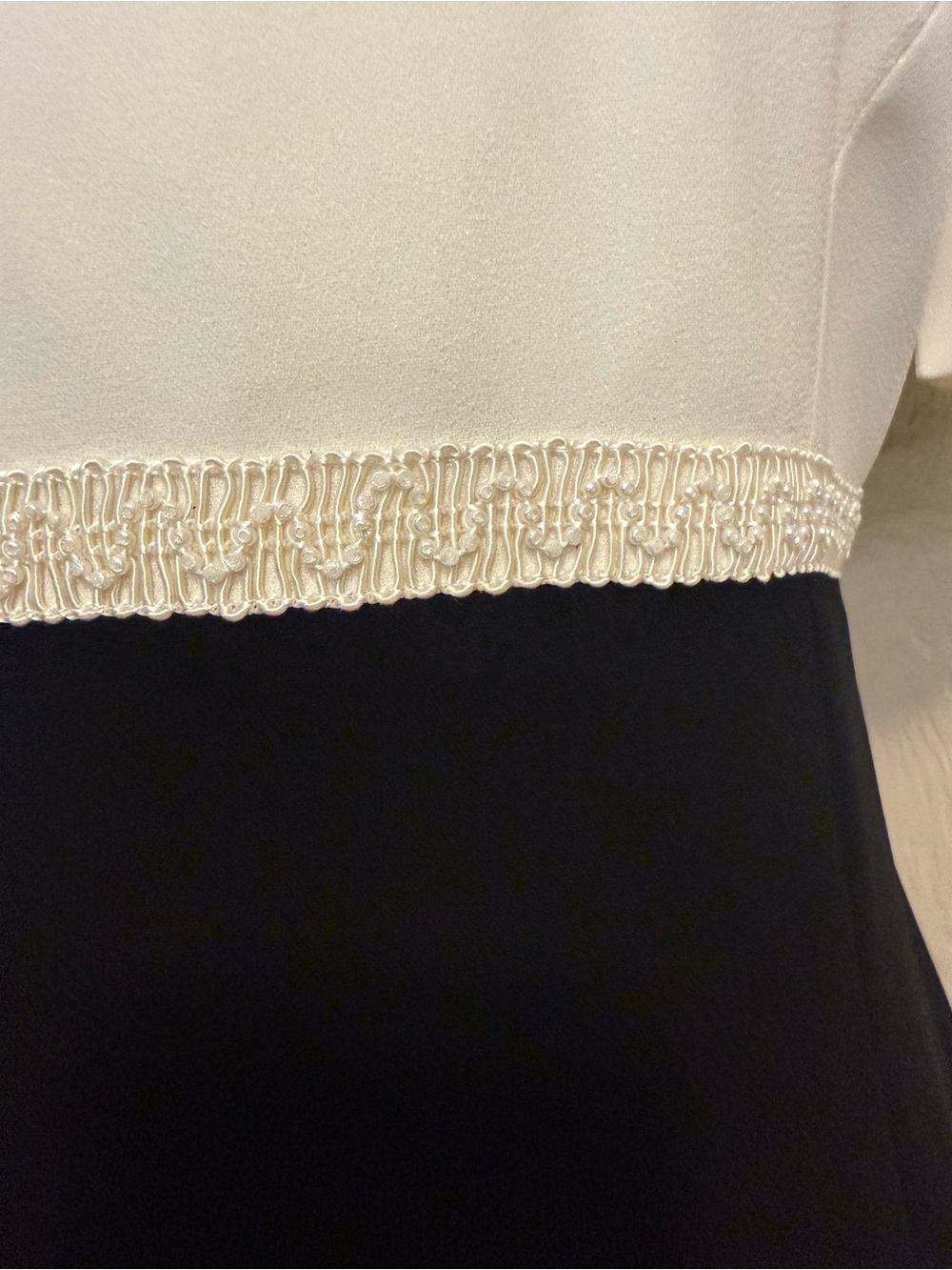 Vintage Talbots Black Ivory Colorblock Formal Maxi Column Dress Size 4 - Picture 8 of 17